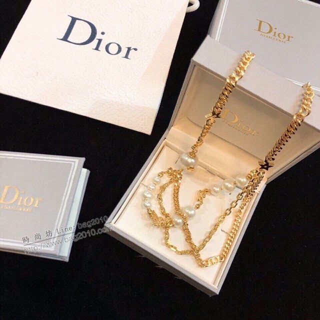 Dior飾品 迪奧經典熱銷款珍珠鏈條項鏈  zgd1420